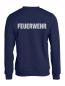 Preview: Sweat-Shirt Basic Beschriftung refl. FEUERWEHR gross auf Rücken