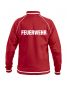 Preview: Sportliche Sweatjacke ohne Kapuze Beschriftung weiss FEUERWEHR gross auf Rücken