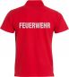 Preview: Polo-Shirt Basic Beschriftung refl. FEUERWEHR gross auf Rücken