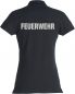 Preview: Polo-Shirt Basic Ladies Beschriftung refl. FEUERWEHR gross auf Rücken