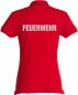 Preview: Polo-Shirt Basic Ladies Beschriftung refl. FEUERWEHR gross auf Rücken