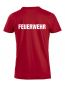 Preview: T-Shirt Premium T Beschriftung weiss FEUERWEHR gross auf Rücken