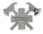 Preview: 3D-Autokreuz aus Metall, Silber - mit Gravur