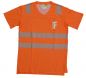Preview: T-Shirt mit V-Ausschnitt ISO 20471 Klasse 2 Beschriftung refl. FEUERWEHR klein auf Brust