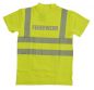 Preview: T-Shirt mit V-Ausschnitt ISO 20471 Klasse 2 Beschriftung refl. FEUERWEHR gross auf Rücken