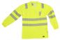 Preview: V-Neck Langarm T-Shirt ISO 20471 Klasse 2 Beschriftung refl. FEUERWEHR klein auf Brust