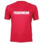 Preview: Funktions T-Shirt Cona Beschriftung weiss FEUERWEHR gross auf Rücken