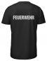 Preview: Funktions T-Shirt Beschriftung refl. FEUERWEHR gross auf Rücken