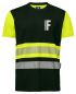 Preview: T-Shirt EN ISO 20471 Klasse 1 Beschriftung refl. FEUERWEHR klein auf Brust