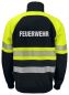 Preview: Sweatshirt Jacke EN ISO 20471 Klasse 1 Beschriftung refl. FEUERWEHR gross auf Rücken