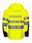 Preview: Funktionnelle Softshell-Jacke EN ISO 20471 Klasse 3/2 Beschriftung refl. FEUERWEHR gross auf Rücken