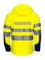 Preview: Funktionnelle Softshell-Jacke EN ISO 20471 Klasse 3/2 Beschriftung refl. FEUERWEHR gross auf Rücken