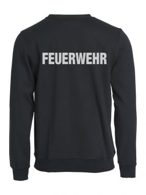 Sweat-Shirt Basic Beschriftung refl. FEUERWEHR gross auf Rücken