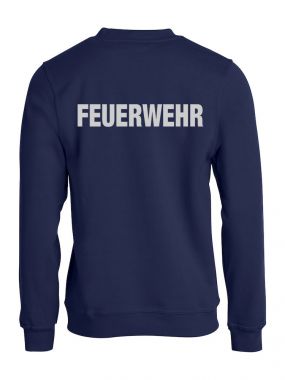 Sweat-Shirt Basic Beschriftung refl. FEUERWEHR gross auf Rücken