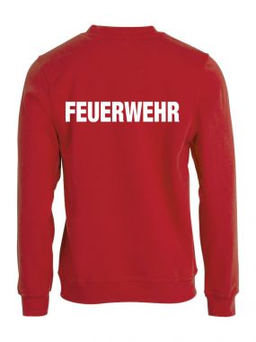 Sweat-Shirt Basic Beschriftung weiss FEUERWEHR gross auf Rücken