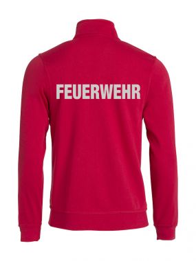 Sweatjacke Basic Cardigan Beschriftung refl. FEUERWEHR gross auf Rücken