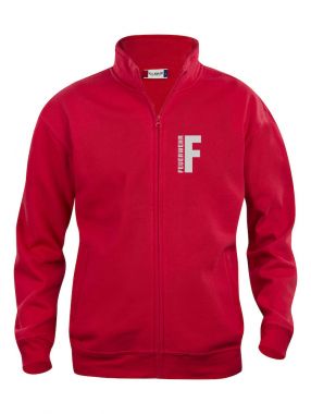 Sweatjacke Basic Cardigan Beschriftung refl. FEUERWEHR klein auf Brust