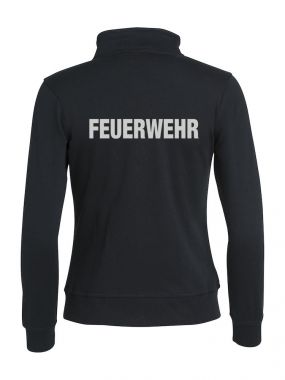 Sweatjacke Basic Cardigan Ladies Beschriftung refl. FEUERWEHR gross auf Rücken