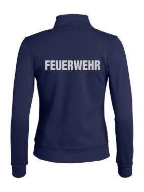 Sweatjacke Basic Cardigan Ladies Beschriftung refl. FEUERWEHR gross auf Rücken