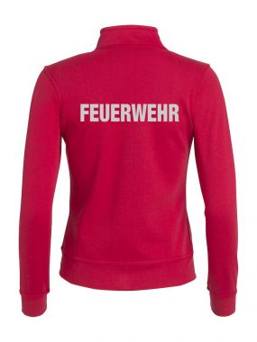 Sweatjacke Basic Cardigan Ladies Beschriftung refl. FEUERWEHR gross auf Rücken