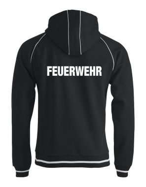 Sportliche Sweatjacke Beschriftung weiss FEUERWEHR gross auf Rücken