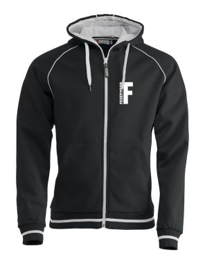 Sportliche Sweatjacke Beschriftung weiss FEUERWEHR klein auf Brust