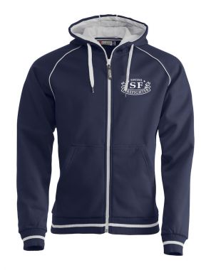 Sportliche Sweatjacke Beschriftung weiss Swiss Firefighter klein auf Brust