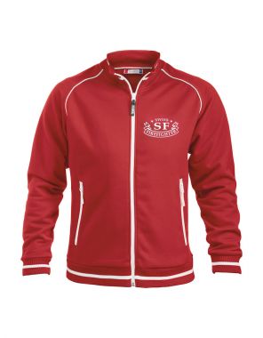 Sportliche Sweatjacke ohne Kapuze Beschriftung weiss Firefighter klein auf Brust