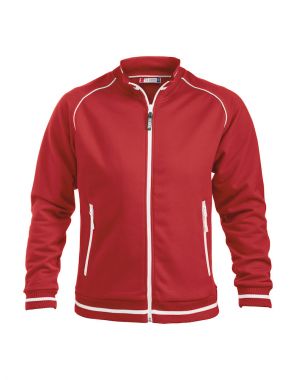 Sportliche Sweatjacke ohne Kapuze Beschriftung weiss FEUERWEHR gross auf Rücken