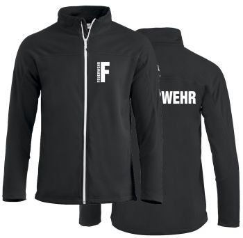 Unisex-Sweatjacke Beschriftung weiss FEUERWEHR klein auf Brust und gross auf Rücken