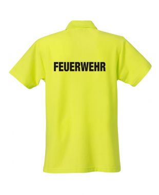 Polo-Shirt Basic Beschriftung schwarz FEUERWEHR gross auf Rücken