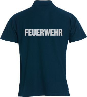 Polo-Shirt Basic Beschriftung refl. FEUERWEHR gross auf Rücken