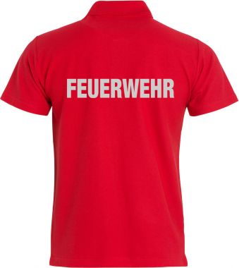 Polo-Shirt Basic Beschriftung refl. FEUERWEHR gross auf Rücken