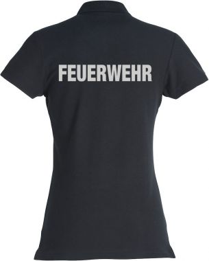 Polo-Shirt Basic Ladies Beschriftung refl. FEUERWEHR gross auf Rücken
