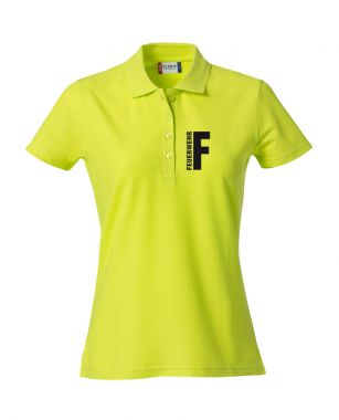Polo-Shirt Basic Ladies Beschriftung schwarz FEUERWEHR klein auf Brust