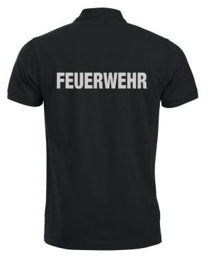 Polo-Shirt Manhattan Beschriftung refl. FEUERWEHR gross auf Rücken