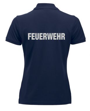 Polo-Shirt Manhattan Ladies Beschriftung refl. FEUERWEHR gross auf Rücken
