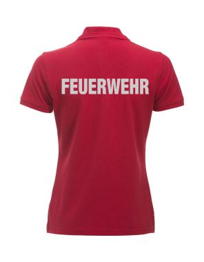 Polo-Shirt Manhattan Ladies Beschriftung refl. FEUERWEHR gross auf Rücken
