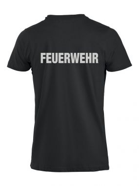 T-Shirt Premium T Beschriftung refl. FEUERWEHR gross auf Rücken