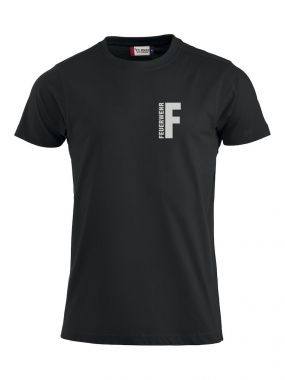 T-Shirt Premium T Beschriftung refl. FEUERWEHR klein auf Brust