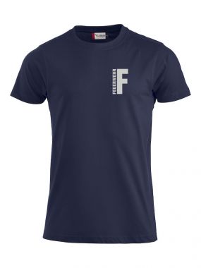 T-Shirt Premium T Beschriftung refl. FEUERWEHR klein auf Brust