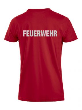 T-Shirt Premium T Beschriftung refl. FEUERWEHR gross auf Rücken