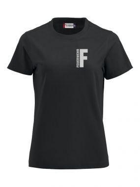 T-Shirt Premium T Ladies Beschriftung refl. FEUERWEHR klein auf Brust