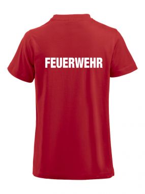 T-Shirt Premium T Ladies Beschriftung weiss FEUERWEHR gross auf Rücken