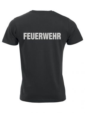 T-Shirt New-Classic T Beschriftung refl. FEUERWEHR gross auf Rücken