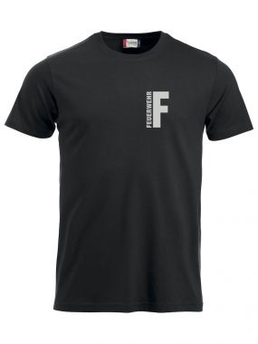 T-Shirt New-Classic T Beschriftung refl. FEUERWEHR klein auf Brust