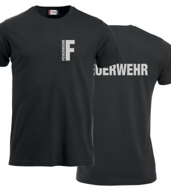 T-Shirt New-Classic T Beschriftung refl. FEUERWEHR klein auf Brust und gross auf Rücken
