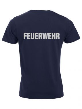 T-Shirt New Classic-T Beschriftung refl. FEUERWEHR gross auf Rücken