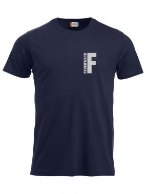 T-Shirt New-Classic T Beschriftung refl. FEUERWEHR klein auf Brust