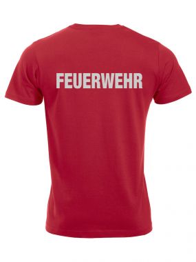 T-Shirt New-Classic T Beschriftung refl. FEUERWEHR gross auf Rücken